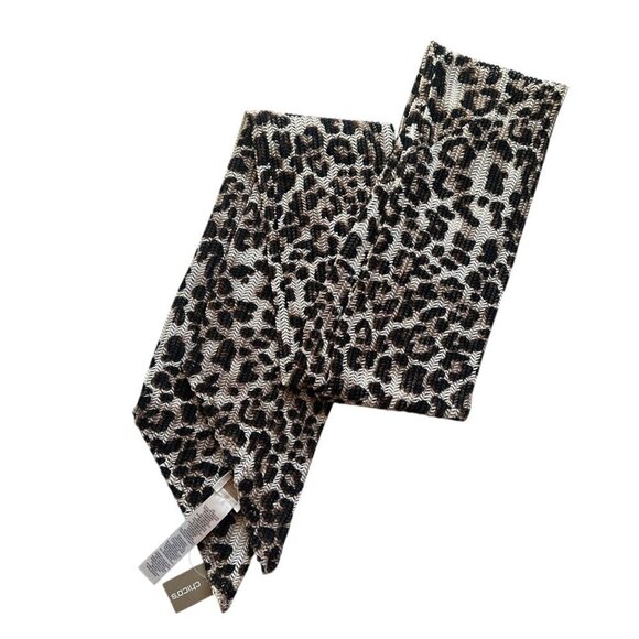 Chicos Womens Fauna Mesh Leopard Print Oblong Scarf Bohemian Art to Wear Classic - Picture 2 of 6